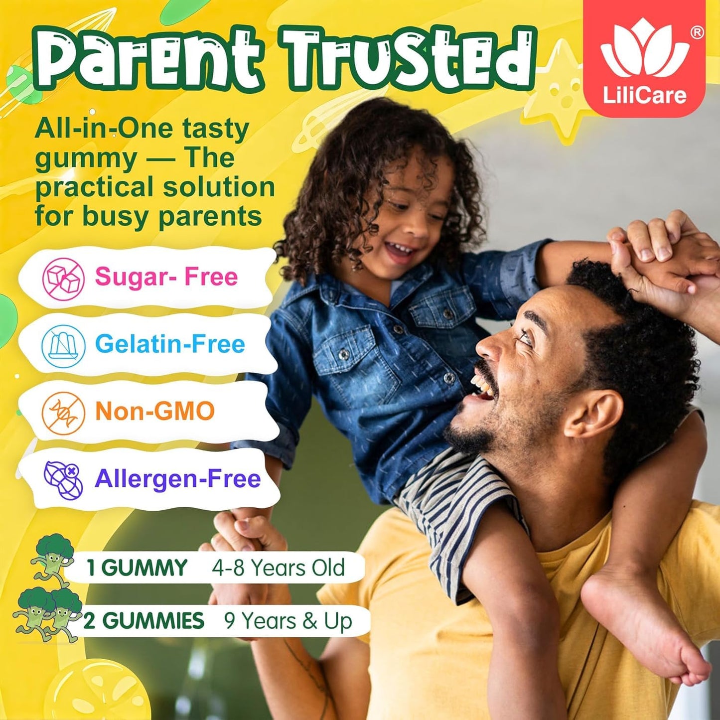 LiliCare kids superfood multivitamin pack of two bottles imported from the USA.