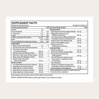 THORNE mint flavored superfood powder jar showcasing the supplement facts and fully transparent label ingredients.