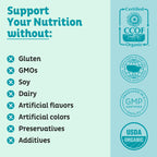 KOS organic spirulina powder seals illustrating USDA organic and non GMO status