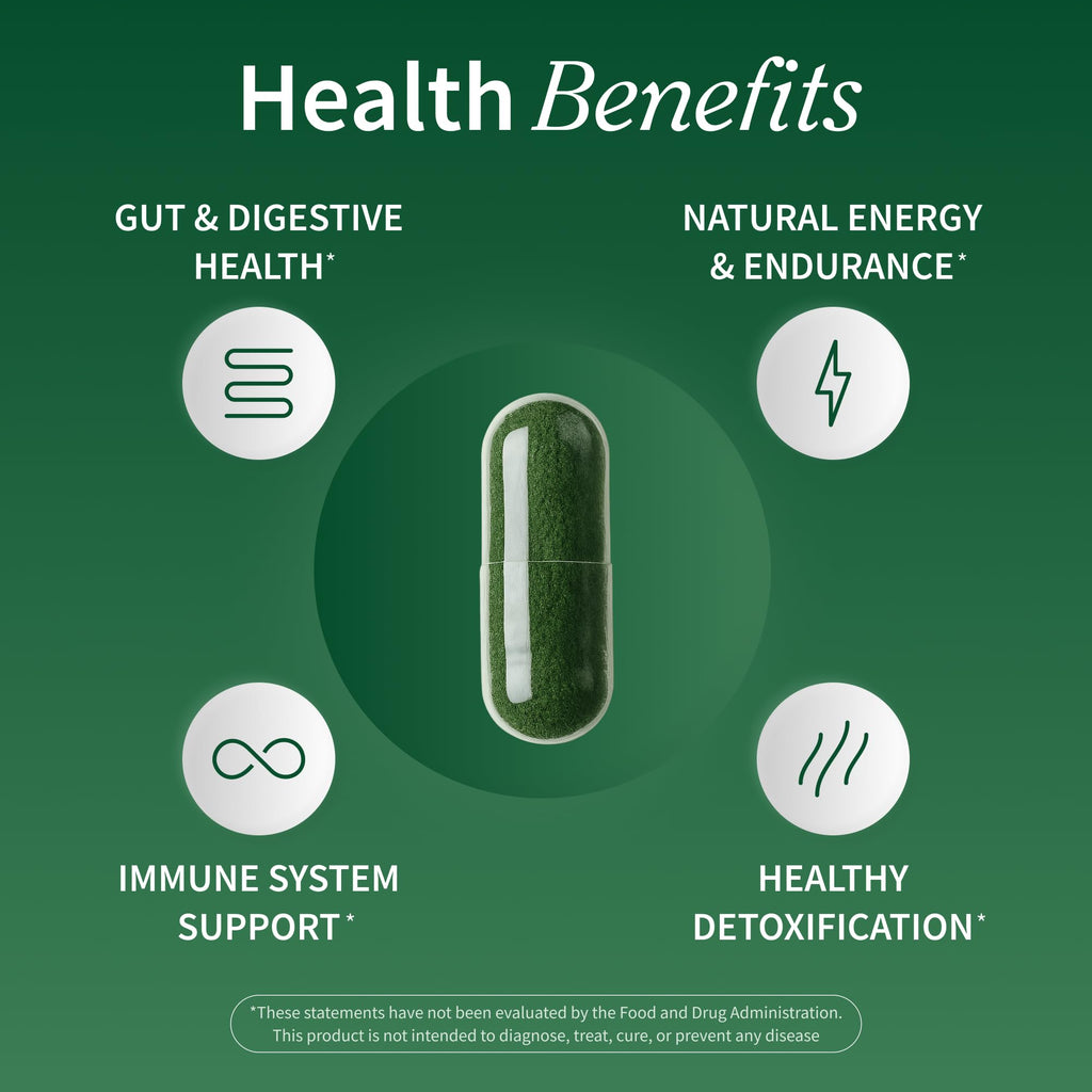 Snap Supplements Organic Spirulina and Chlorella ingredient list on the back of the packaging showing the premium greens blend.
