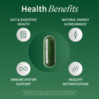 Snap Supplements Organic Spirulina and Chlorella ingredient list on the back of the packaging showing the premium greens blend.