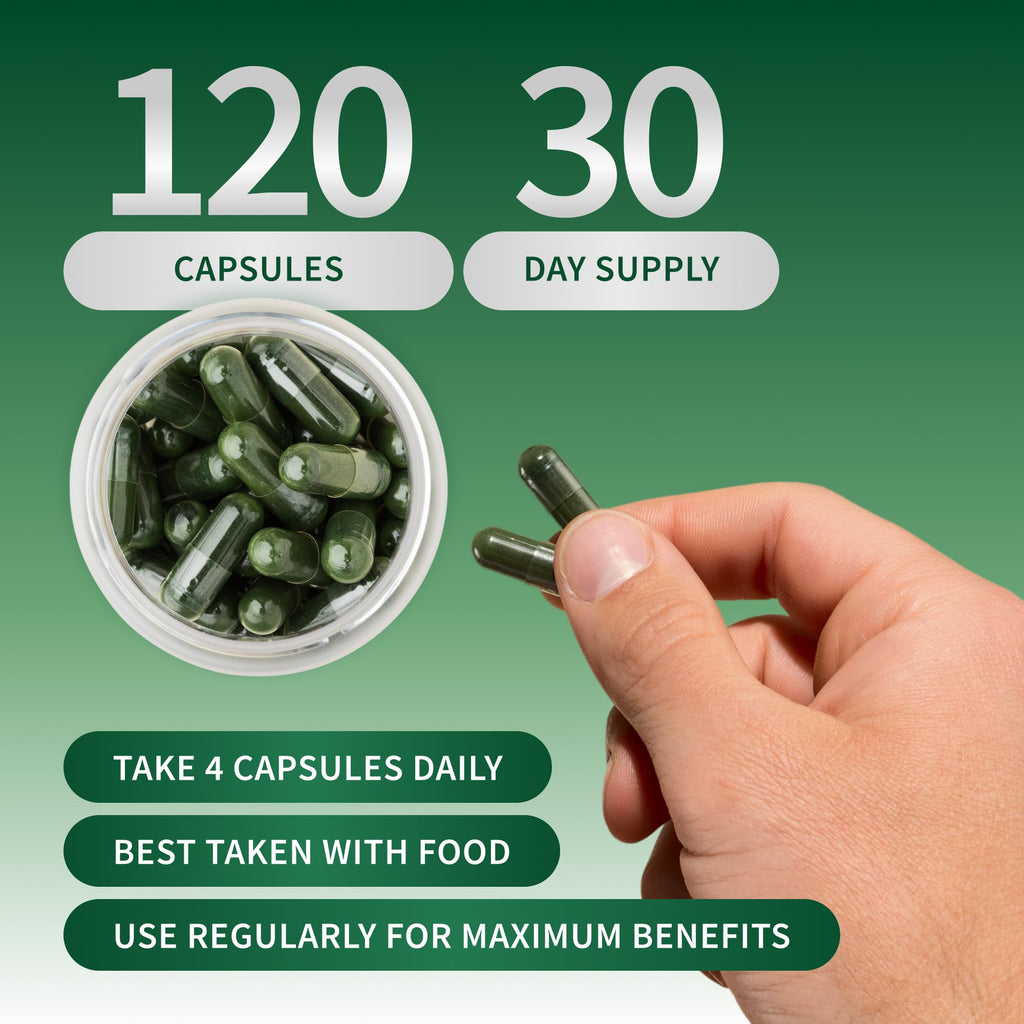Snap Supplements antioxidant superfood capsules bottle standing upright, emphasizing its USA manufactured GMP certified status.