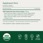 Snap Supplements plant-based green superfood bottle side profile displaying the 30 servings per container information.