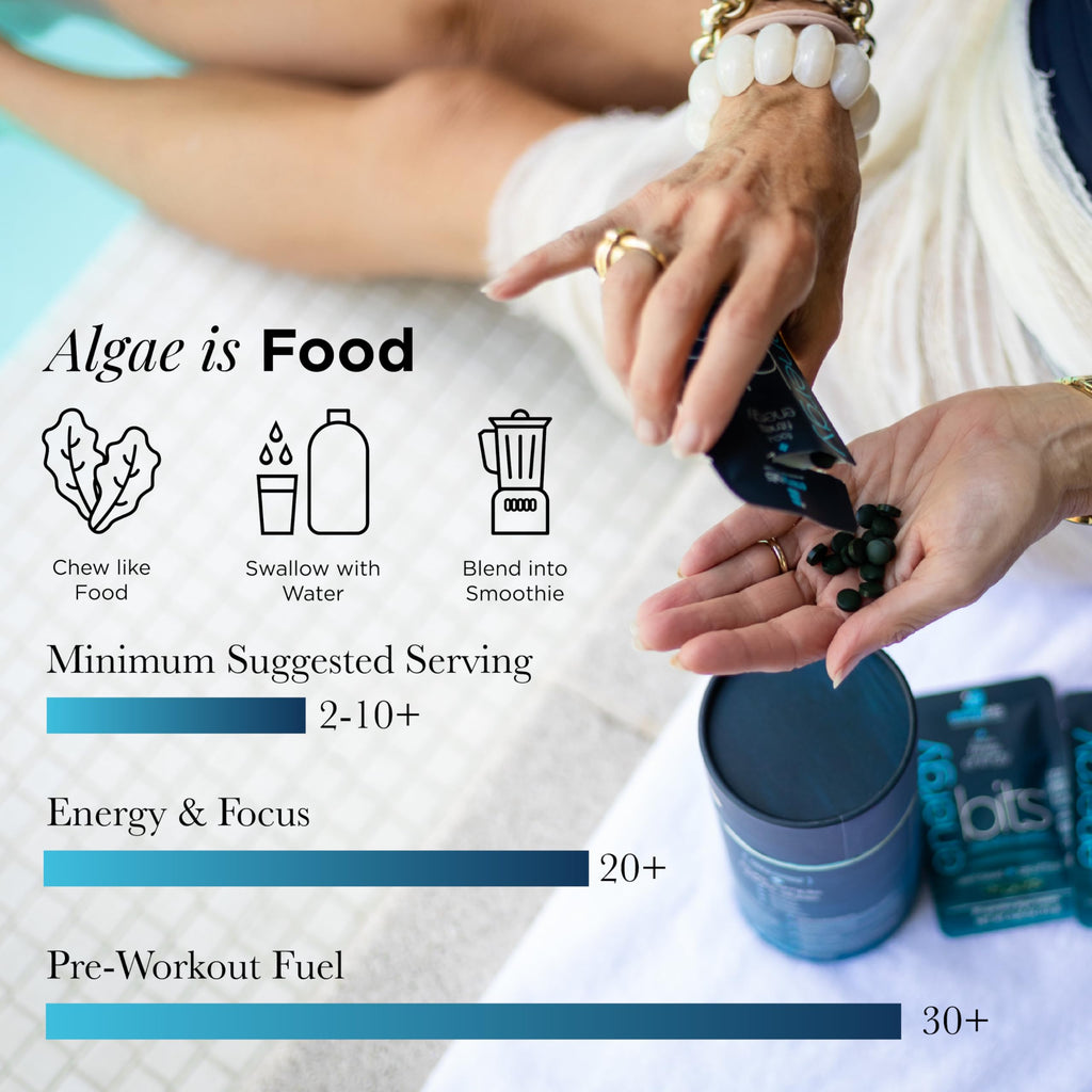 Single ingredient organic green spirulina tablets for fitness and athletic focus