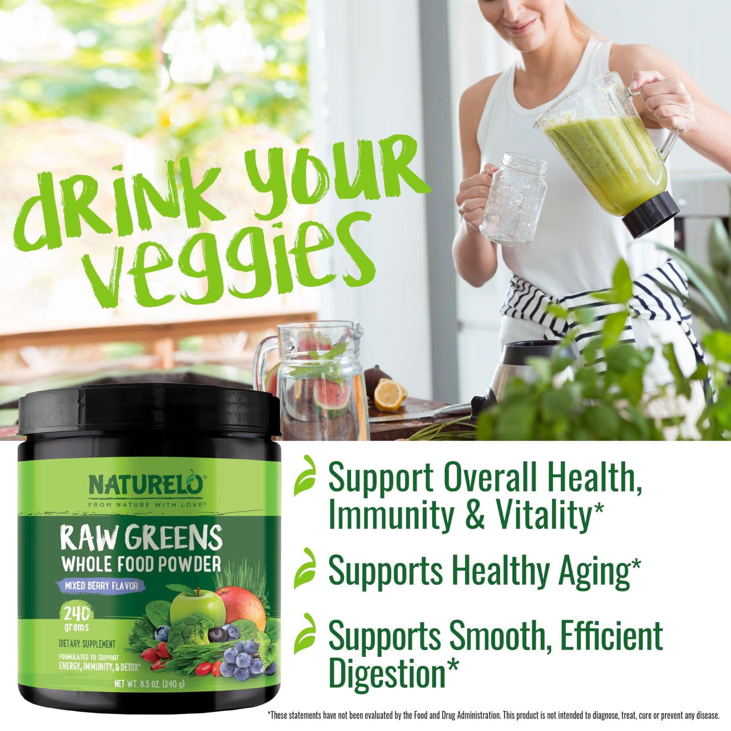 Premium imported green superfood powder for immunity and detox