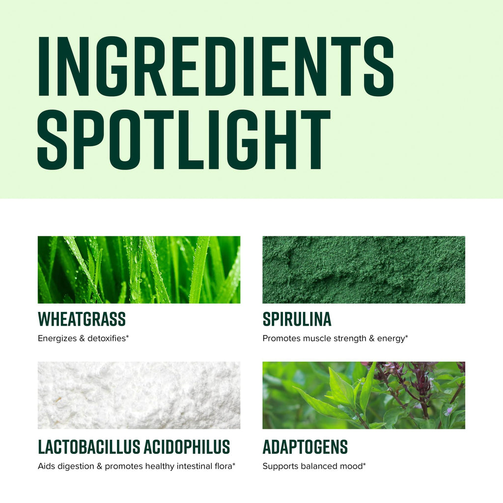Vibrant Health plant based superfood powder nutritional facts and ingredient label