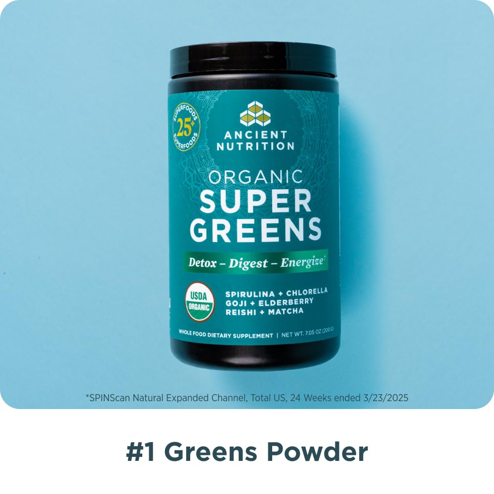 USA imported daily greens powder with spirulina and chlorella