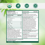 Nested Naturals Super Greens showing probiotics and digestive enzyme blend features