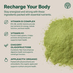 Proper nutrition greens daily boost powder canister highlighting plant based non GMO certification