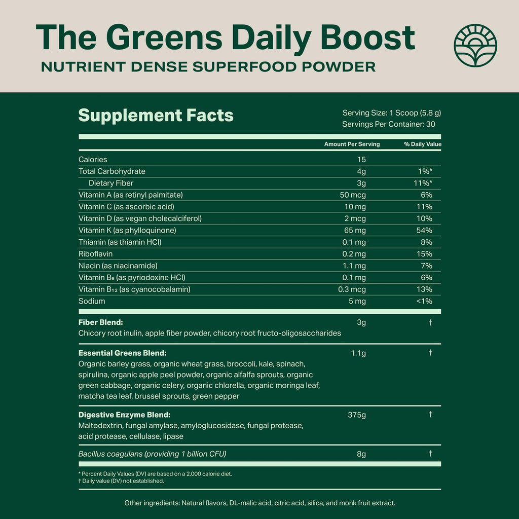 Proper whole plant superfood supplement layout showing imported authentic product seals