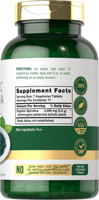 Carlyle blue green algae 3500 milligrams nutritional label back view