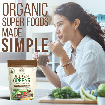 USDA Organic certification badge on Country Farms Super Greens bag