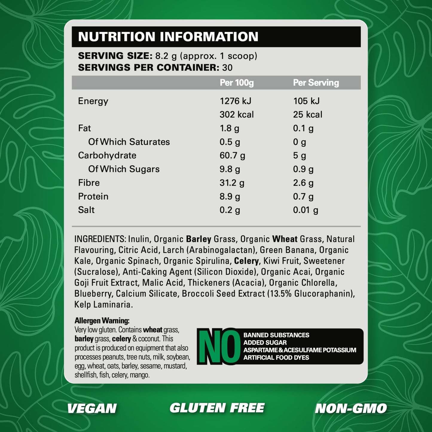 EHP Labs OxyGreens Pineapple flavor supplement tub showing 30 servings details