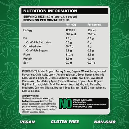EHP Labs OxyGreens Pineapple flavor supplement tub showing 30 servings details