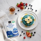 Side view of the resealable moisture barrier pouch for maintaining maximum freshness of superfood powder