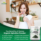 Pure vegan gluten free spirulina powder clean formulation nutrition label