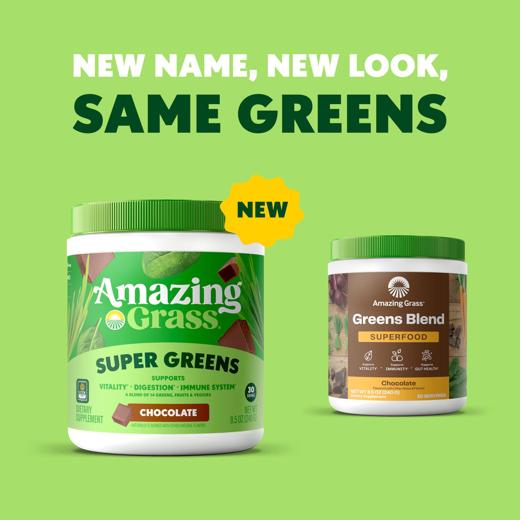 Organic greens blend powder with spirulina and beet root ingredients