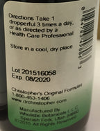 Christopher's Original Formulas herbal supplement bottle label details