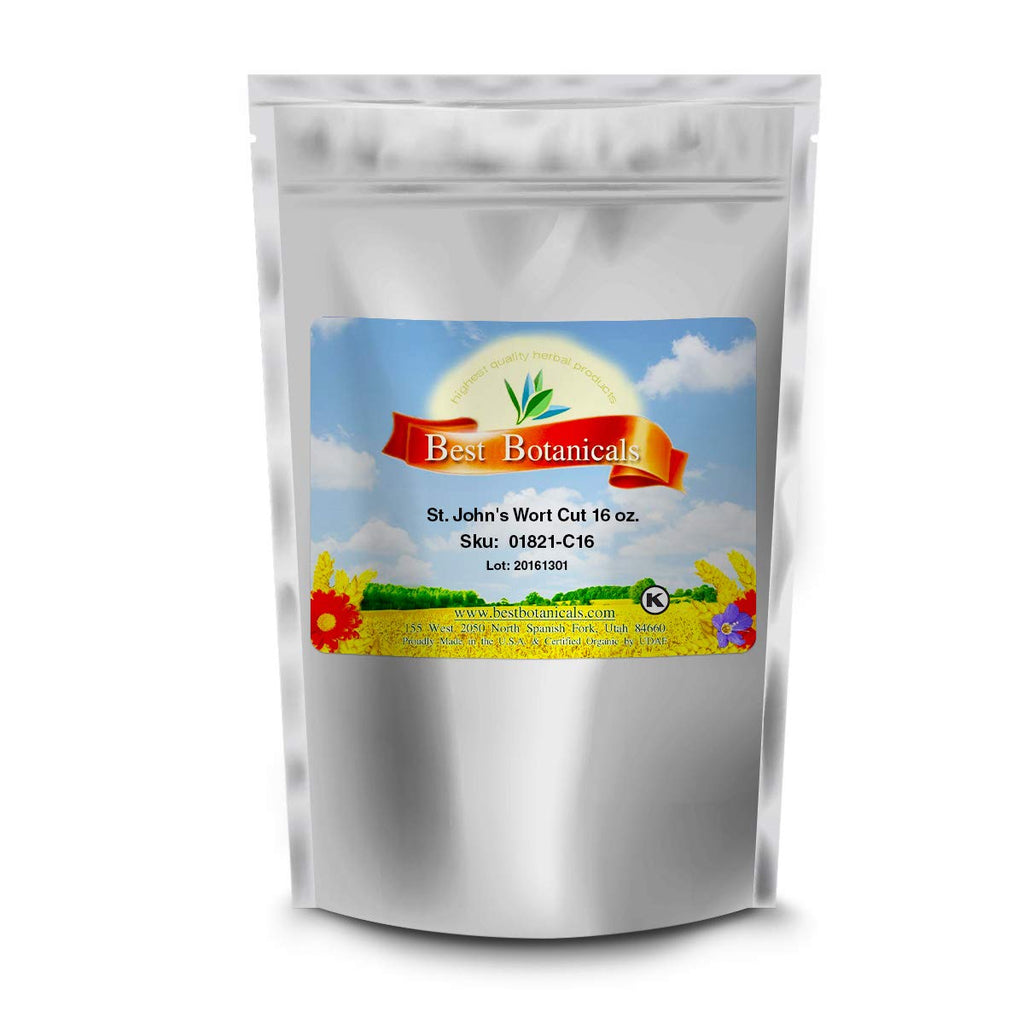 Authentic USA imported Best Botanicals St Johns Wort loose herb package for traditional wellness teas.
