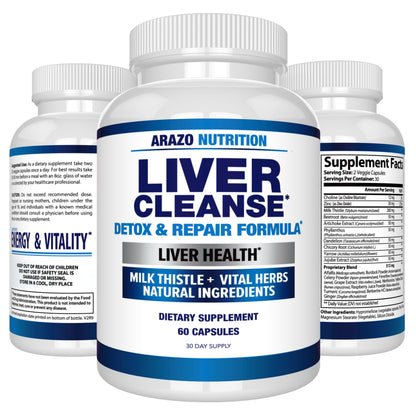 Bottom view of the Arazo Nutrition liver cleanse container showing the authentic expiry date and batch number markings.