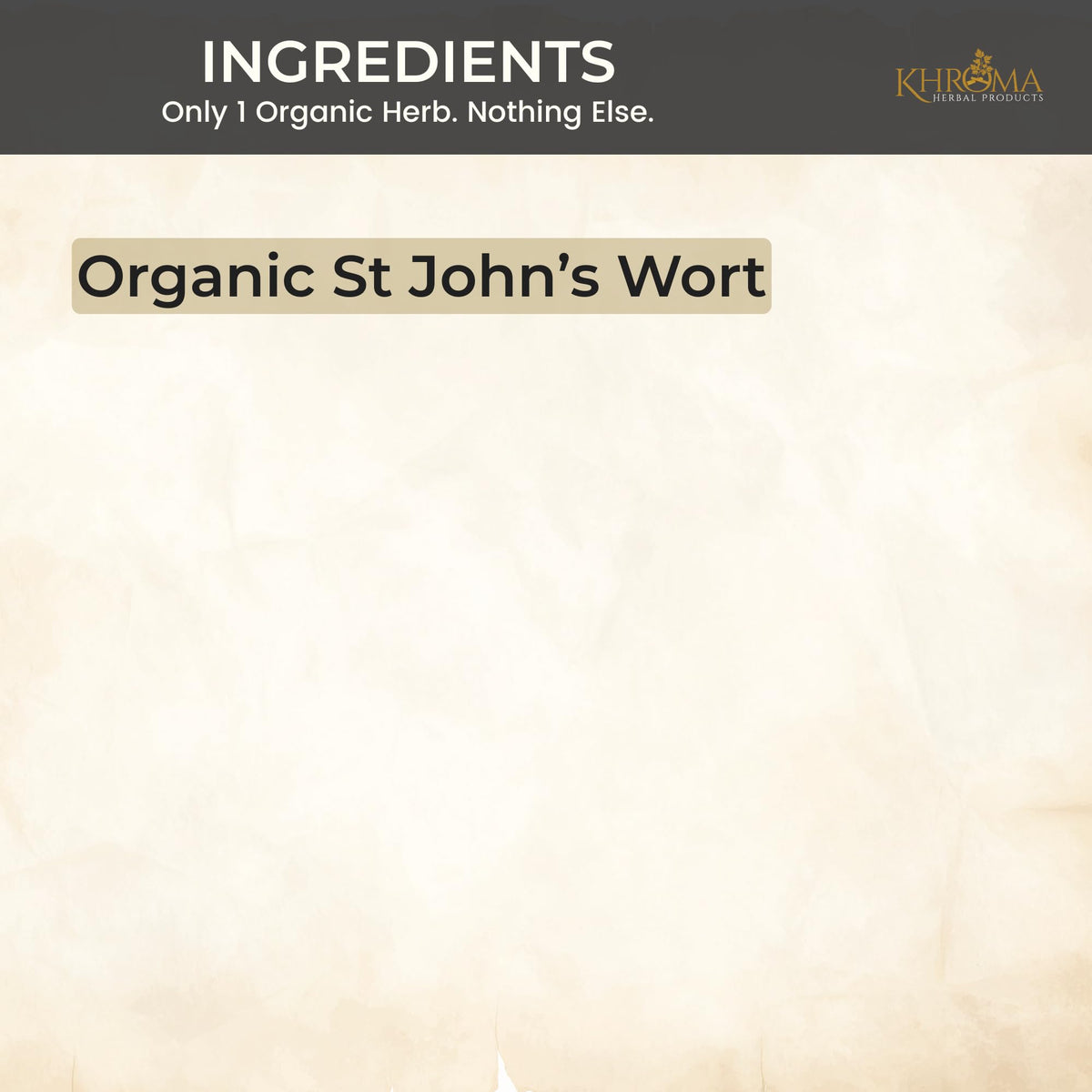 Khroma Herbs Organic St John's Wort liquid extract dropper cap details