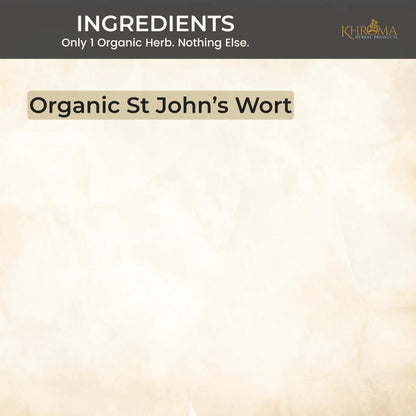 Khroma Herbs Organic St John's Wort liquid extract dropper cap details