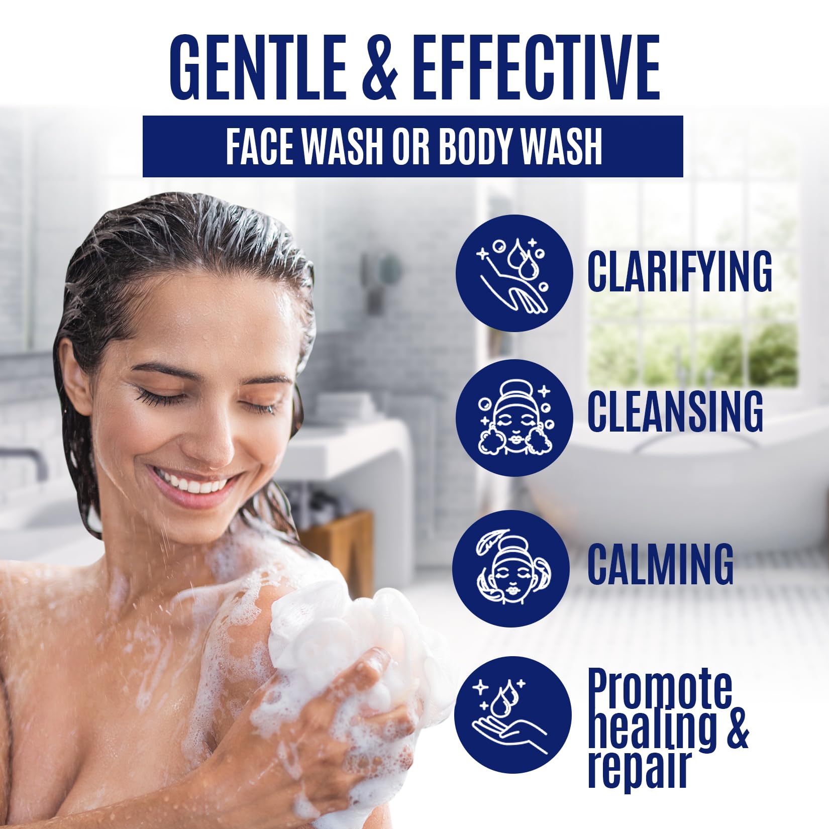Back label of the Erbaid zinc therapy soap indicating ingredients for acne and eczema care.