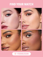 Close-up view of the pink Bubblegum shade powder texture