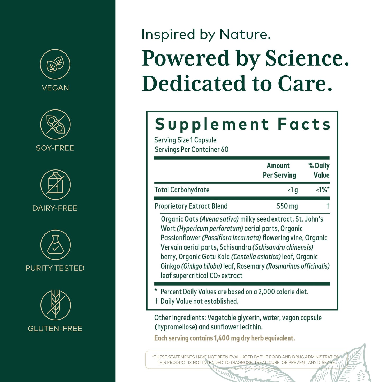 Gaia Herbs Pro Emotional Balance mood support supplement bottle angled view showing product integrity