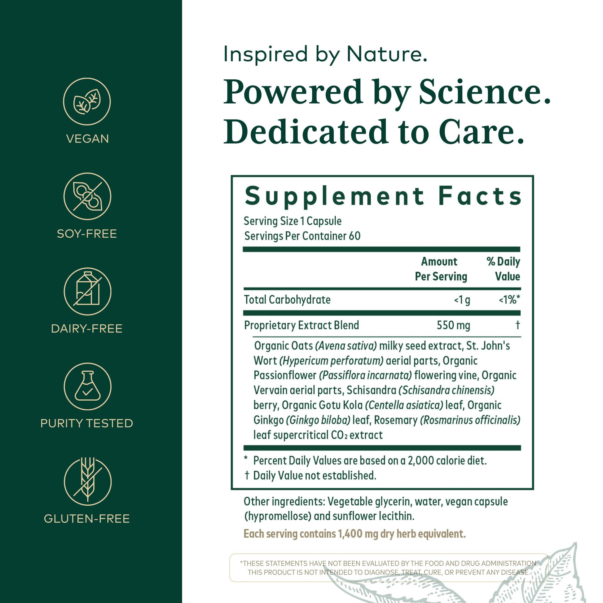 Gaia Herbs Pro Emotional Balance mood support supplement bottle angled view showing product integrity