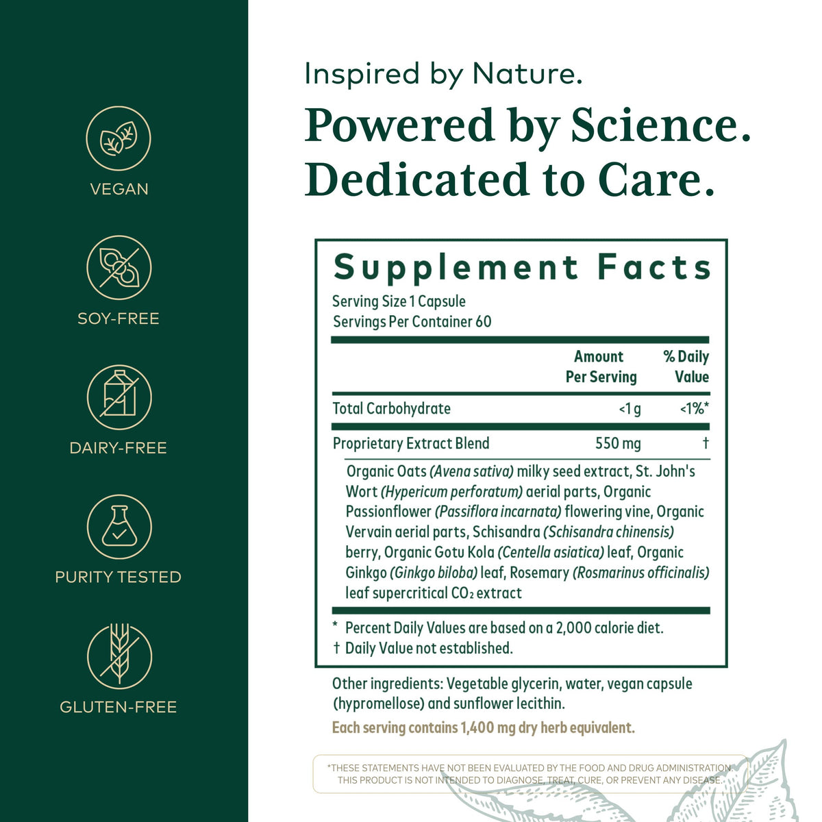 Gaia Herbs Pro Emotional Balance mood support supplement bottle angled view showing product integrity
