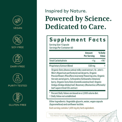 Gaia Herbs Pro Emotional Balance mood support supplement bottle angled view showing product integrity