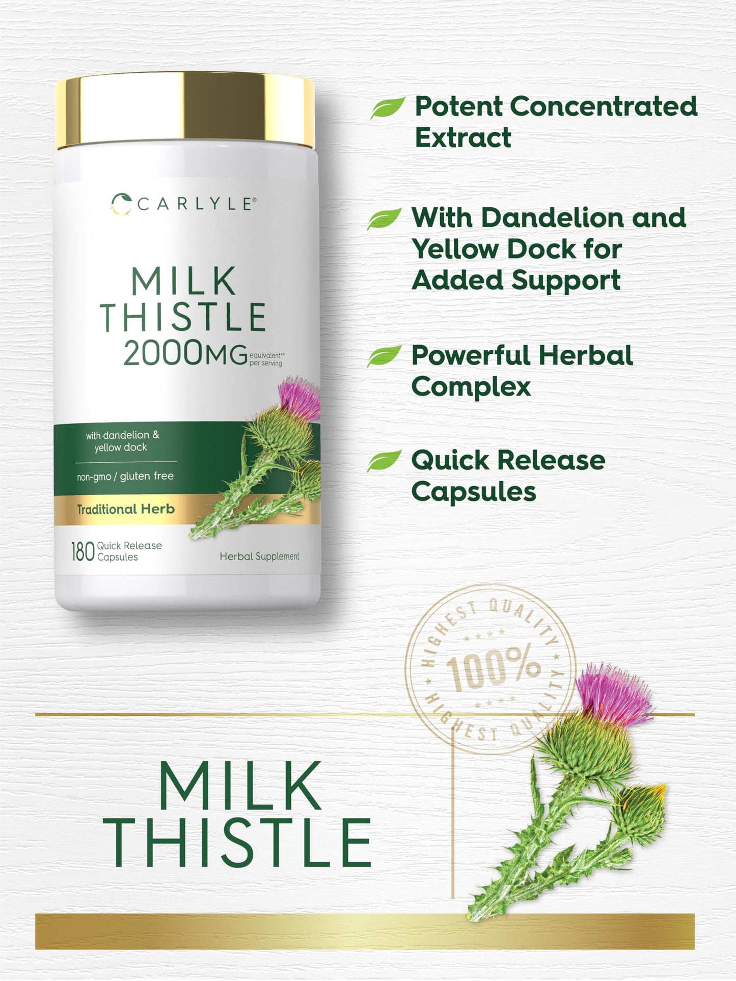 Supplement bottle highlighting non GMO and gluten free certification markers on the side label.