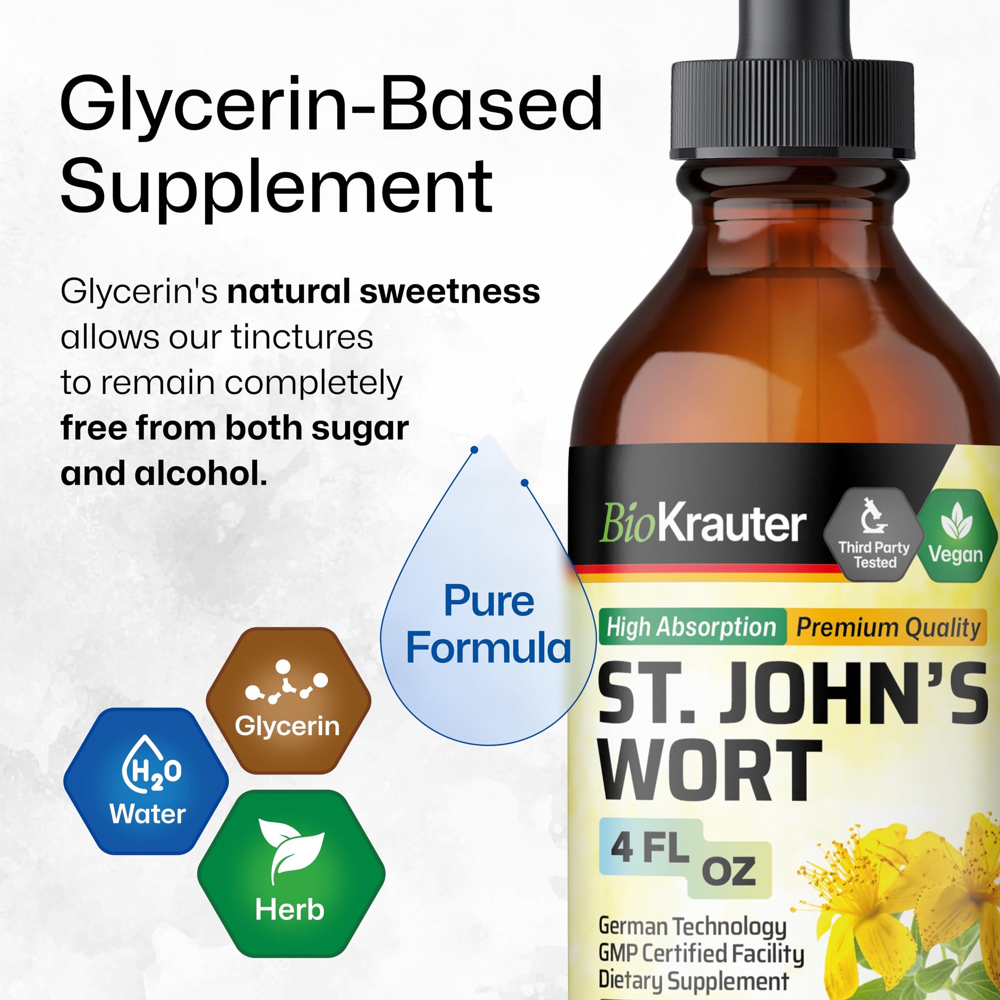 Bio Krauter emotional wellness liquid extract supplement facts and ingredient list side