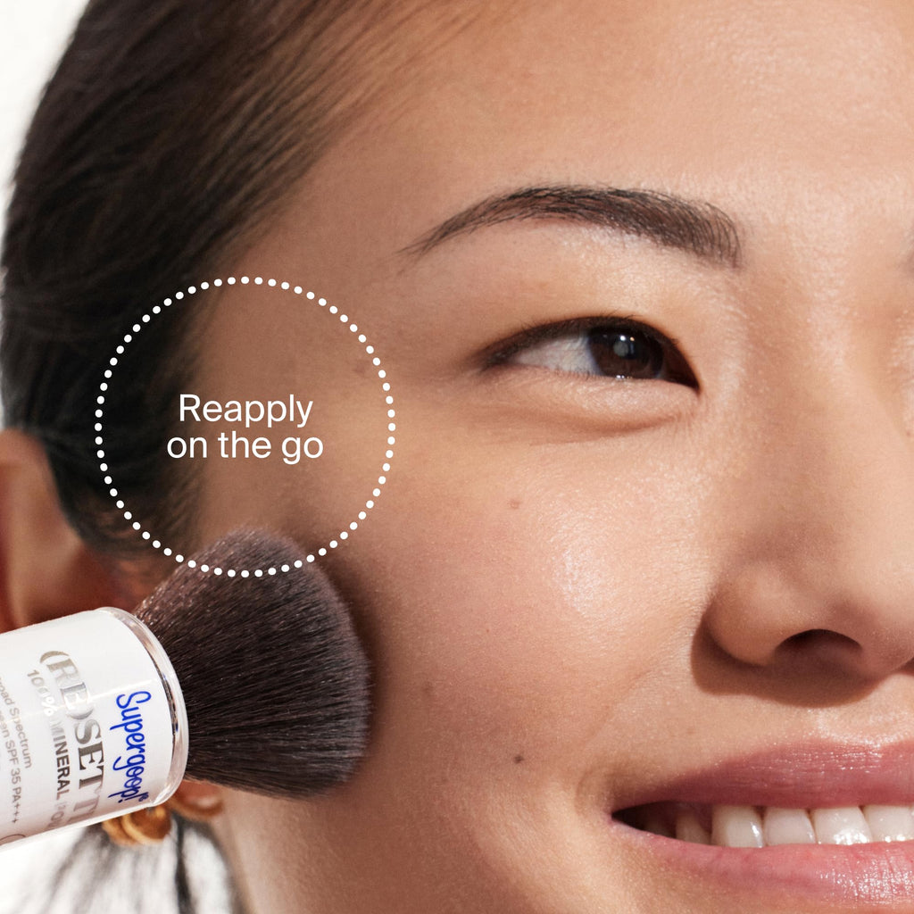Supergoop! face powder packaging close-up of ingredient details