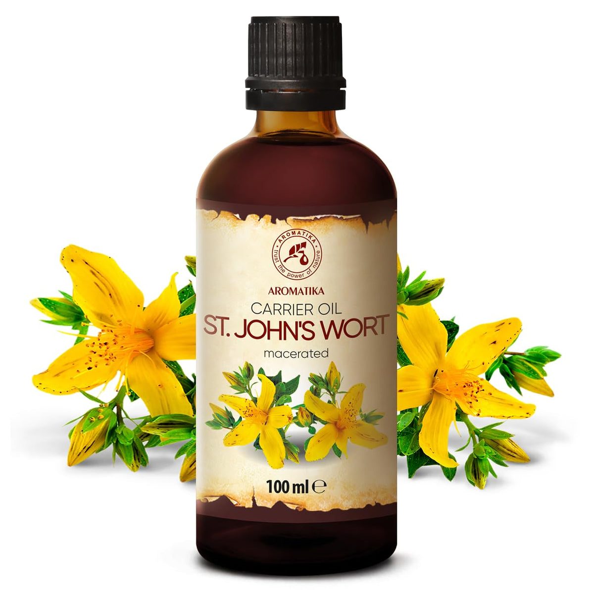 Pure Hypericum Perforatum macerated carrier oil for facial anti aging treatment.