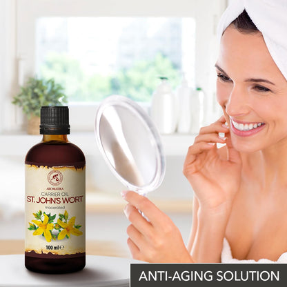 Natural wellness massage oil bottle showing the ingredients and botanical brand label.