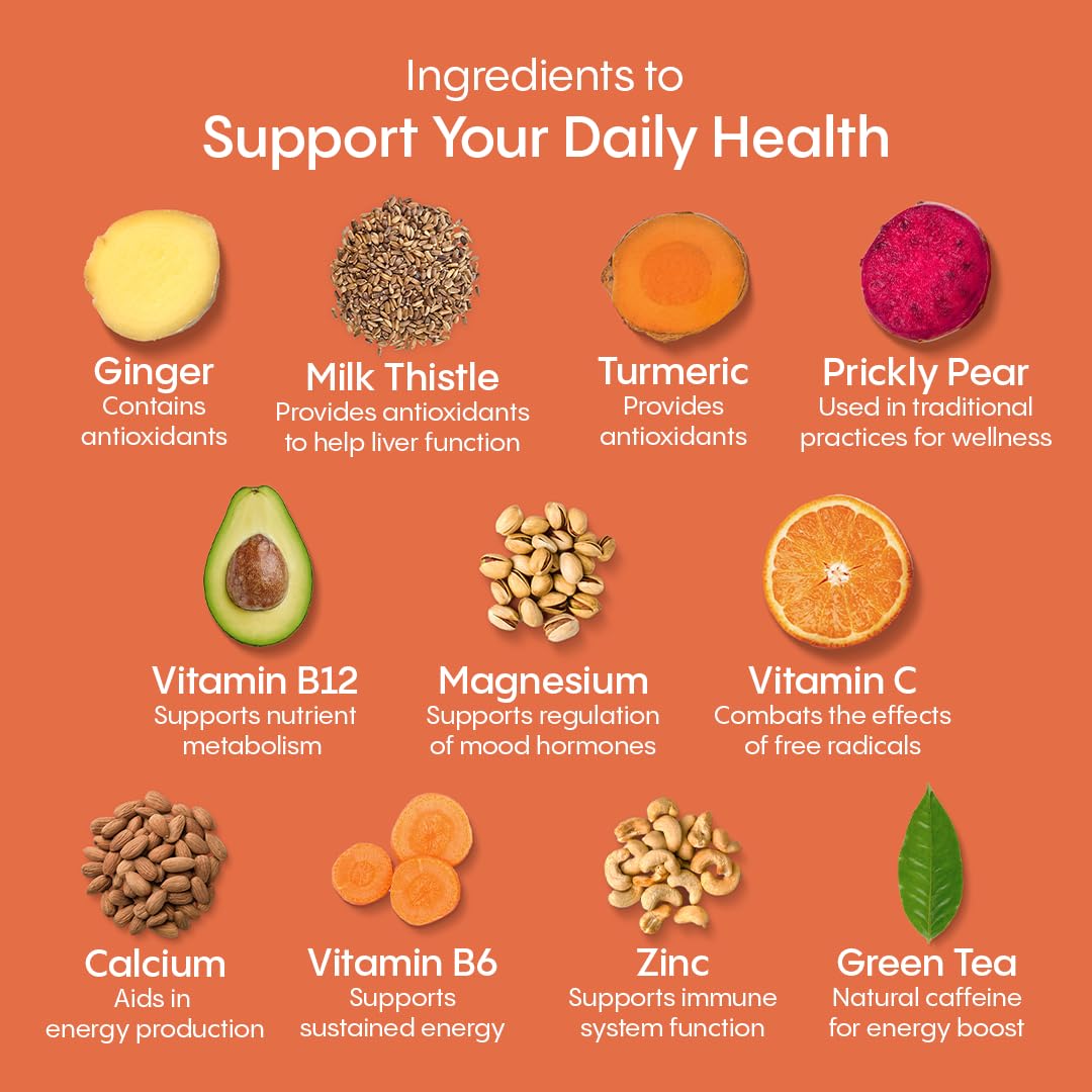 Nutritional facts panel for Hydralyte Plus Liver Support highlighting vitamin C and B vitamins
