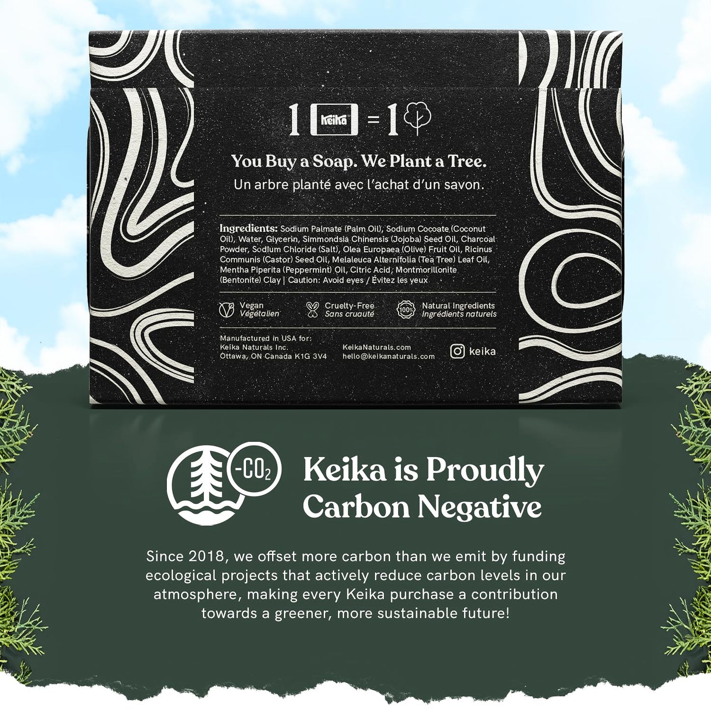 Natural activated charcoal soap bar texture close up