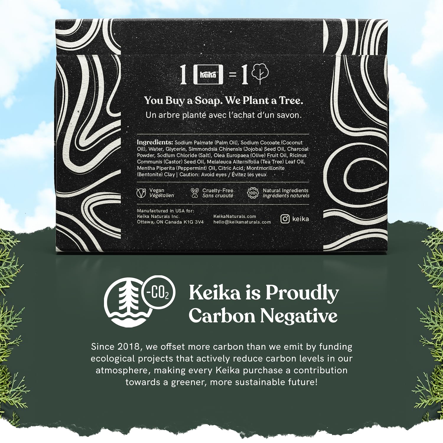 Natural activated charcoal soap bar texture close up