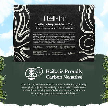 Natural activated charcoal soap bar texture close up