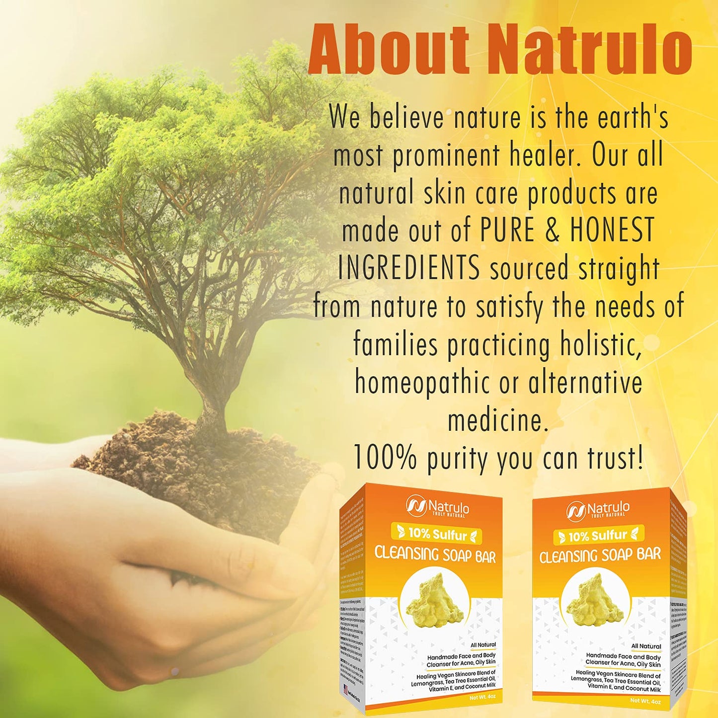 Natrulo sulfur cleansing bar with coconut milk and vitamin E for skin hydration