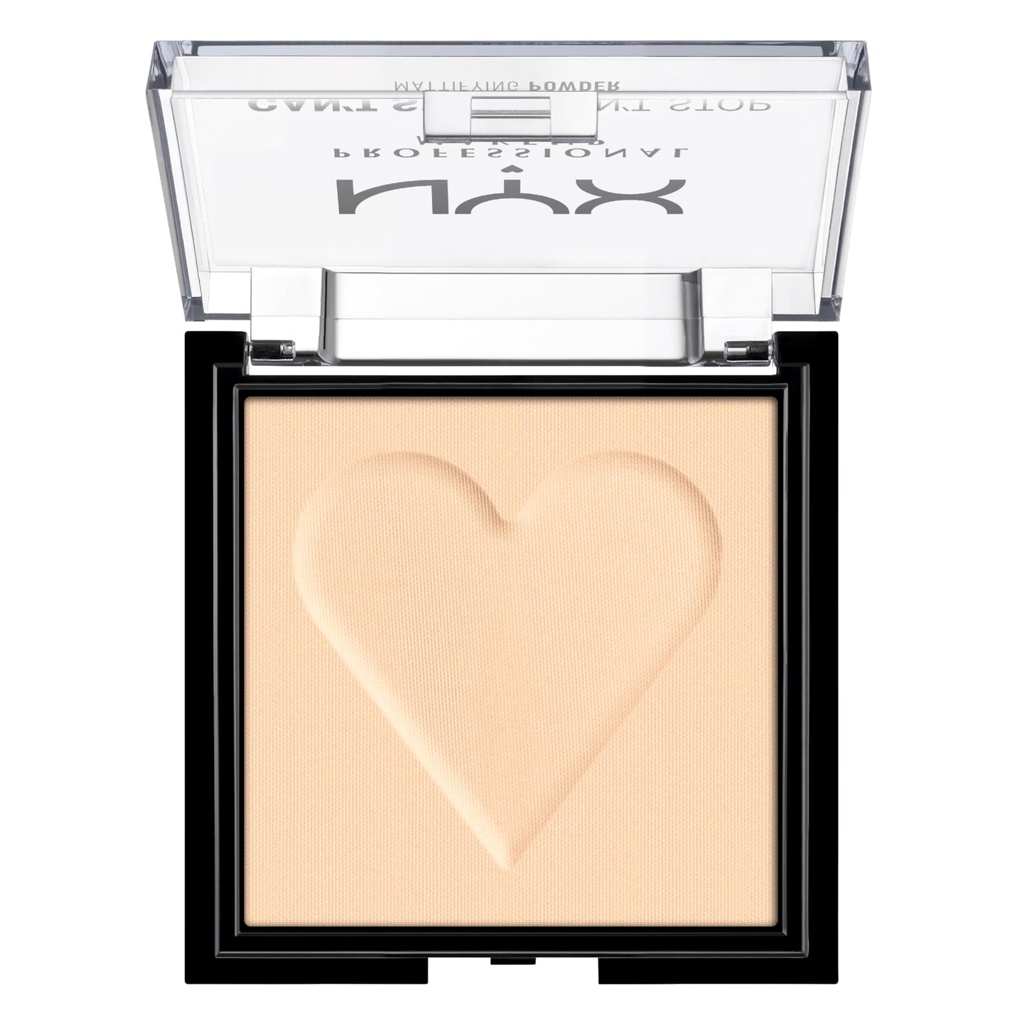 NYX mattifying powder shade Fair texture close up