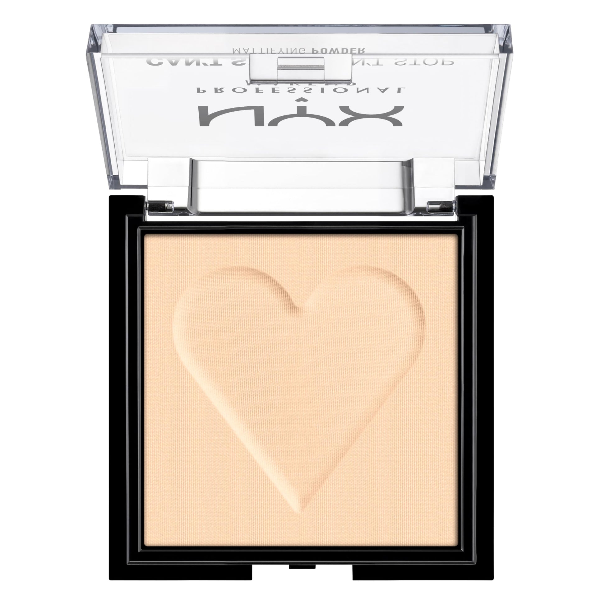 NYX mattifying powder shade Fair texture close up