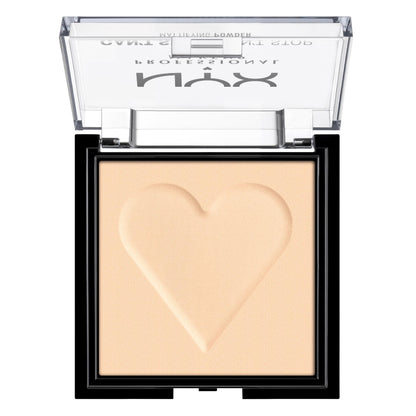 NYX mattifying powder shade Fair texture close up