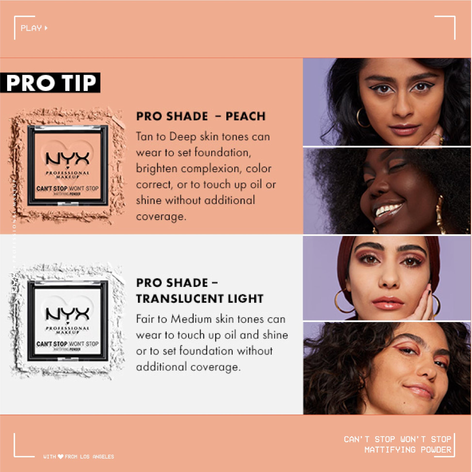NYX Can't Stop Won't Stop powder matte finish swatch