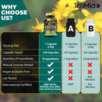 Tenmido St Johns Wort complex dietary supplement displaying premium vegan capsules