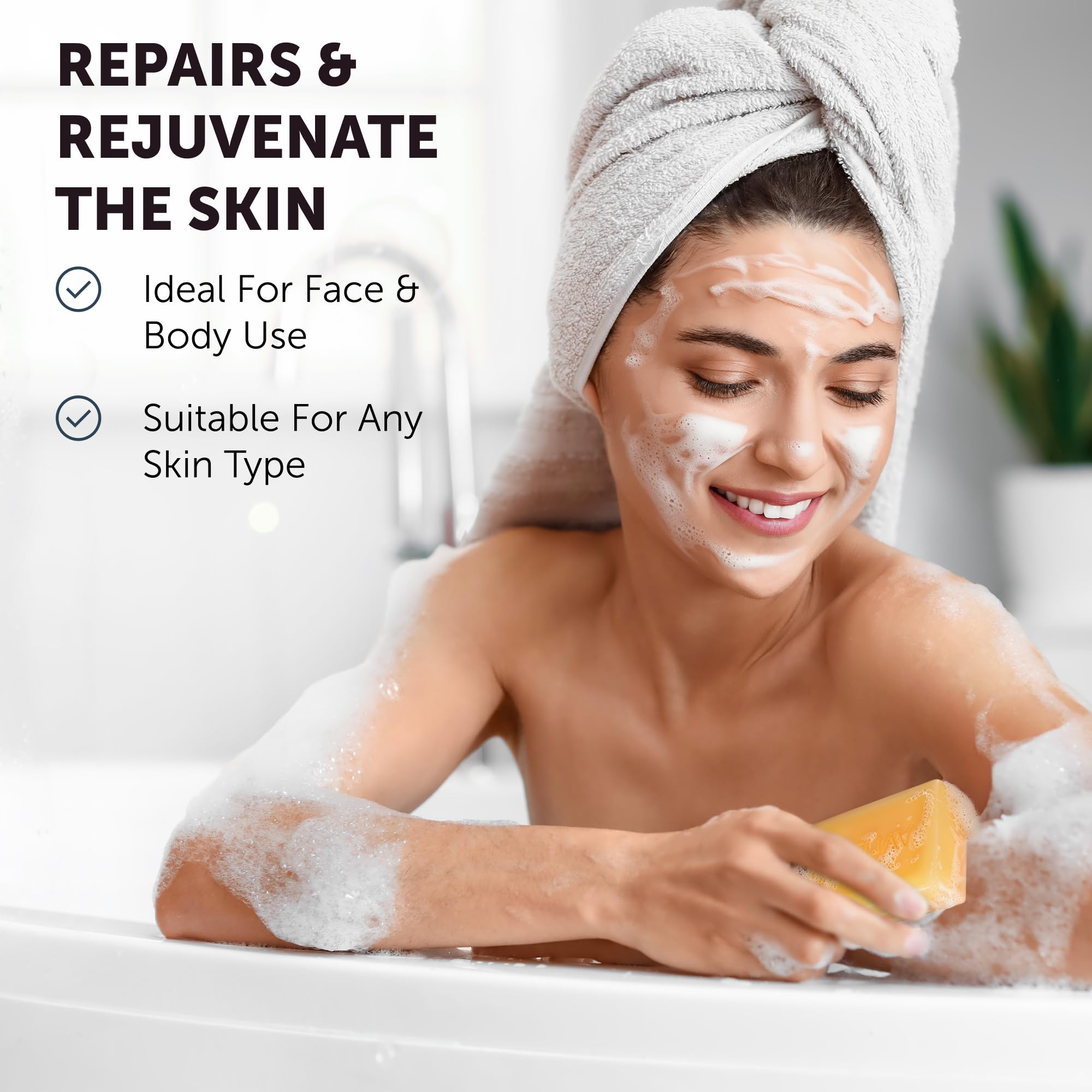 VALITIC hyperpigmentation soap bars showing texture and natural ingredients used for clearing blemishes and sun damage.