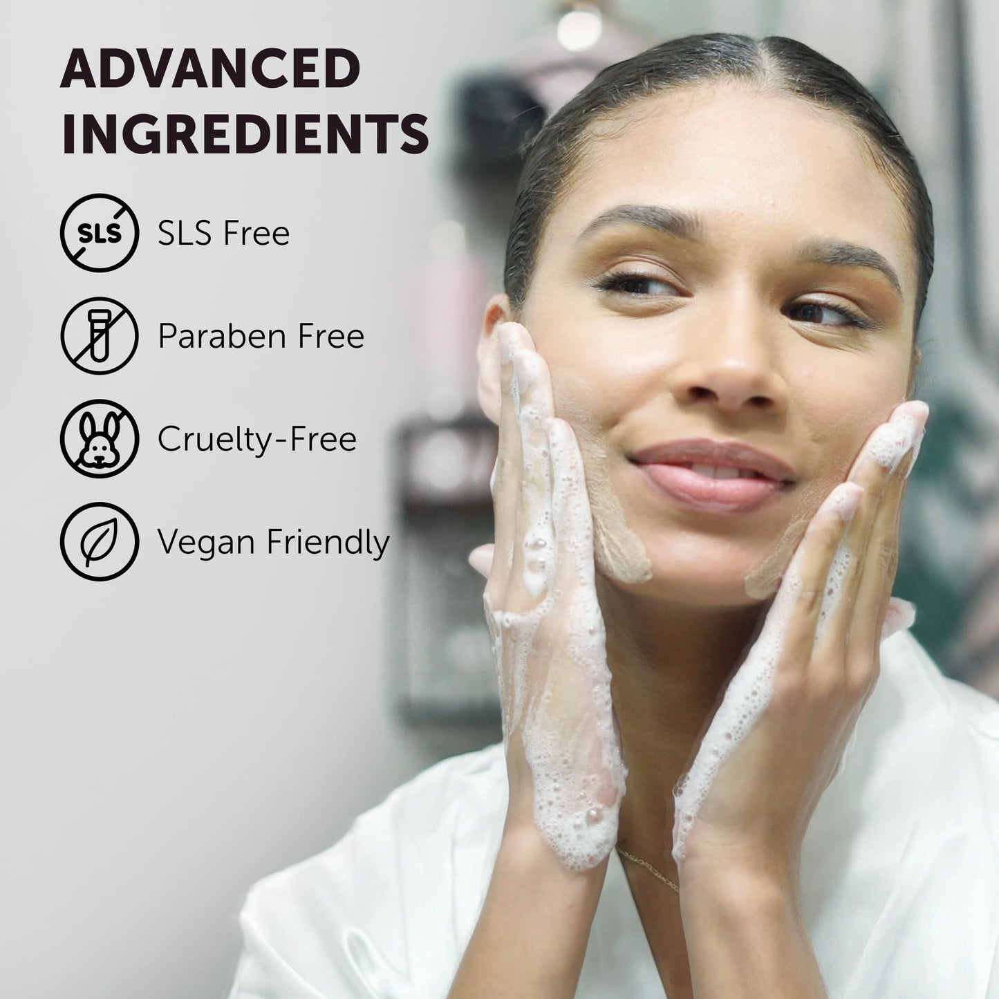 Back label of VALITIC kojic acid soap packaging highlighting clean ingredients free from parabens and sodium lauryl sulfate.