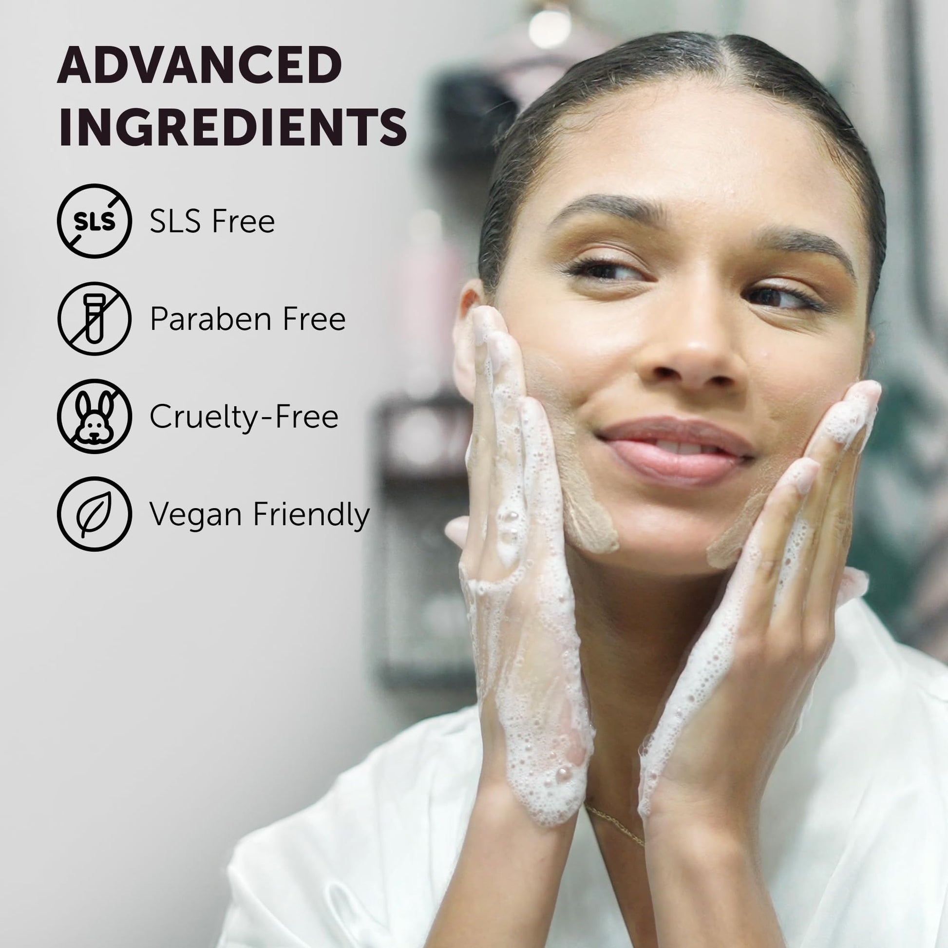 Back label of VALITIC kojic acid soap packaging highlighting clean ingredients free from parabens and sodium lauryl sulfate.